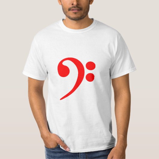 Red Bass Clef T Shirt Klaar voor u om aan te passe (Voorkant)