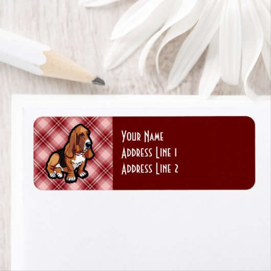 Red Basset Hound Etiket (Insitu)