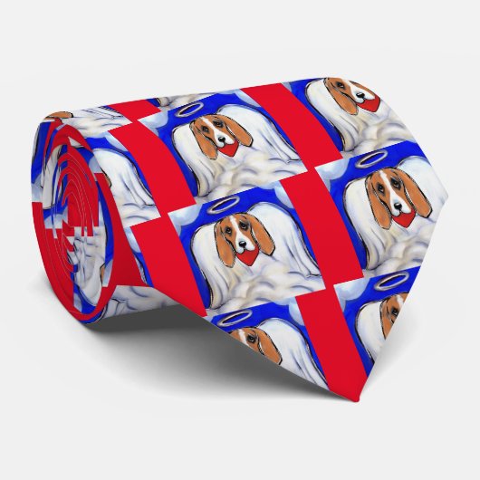 Red Bassett Hound Angel Stropdas (Opgerold)