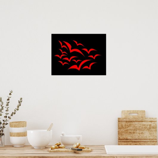 Red Bat Cloud Poster (Keuken)