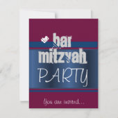 Red Bat Mitzvah Bar Mitzvah, partij Kaart (Voorkant)