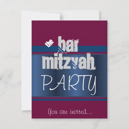 Red Bat Mitzvah Bar Mitzvah, partij Kaart (Voorkant)