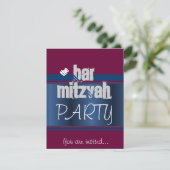 Red Bat Mitzvah Bar Mitzvah, partij Kaart (Staand voorkant)