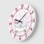 Red Bathroom Shiny Numbles Grote Klok (Hoek)