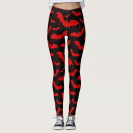 Red Bats Moth Nu Gothic Gotisch Alternatief Leggings
