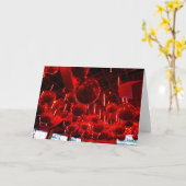 Red Bauble Christmas Cards Kaart (Gele Bloem)