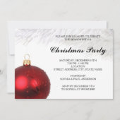 Red Bauble-kerstfeestuitnodiging (Voorkant)