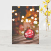 Red Bauble, kerstgroet Kaart (Gele Bloem)