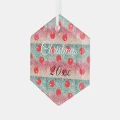 Red Bauble-kerstontwerp Glas Ornament (Voorkant links)