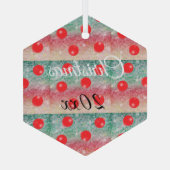 Red Bauble-kerstontwerp Glas Ornament (Achterkant)