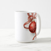 Red Bauble Ornament Gold Snowflake Ribbon Koffiemok (Voorkant rechts)