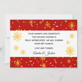 Red Bauble Photo Holiday  | Weddenschap Hartelijk  Bedankkaart (Achterkant)