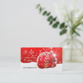 Red Bauble Sparking Snow-kerstcadeautjes Kaart Kortingskaartje (Staand voorkant)