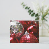 Red Baubles-briefkaart Briefkaart (Staand voorkant)