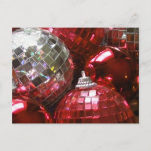 Red Baubles-briefkaart Briefkaart