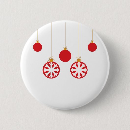 Red Baubles Button Badge (Voorkant)