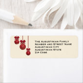 Red Baubles CHRISTMAS Return Address Label (Insitu)