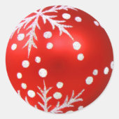 Red Baubles Kerstmis Ronde Sticker (Voorkant)