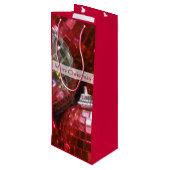 Red Baubles Merry kerstcadeawijn Wijn Cadeautas (Achterkant Gekanteld)