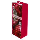 Red Baubles Merry kerstcadeawijn Wijn Cadeautas (Voorkant Gekanteld)