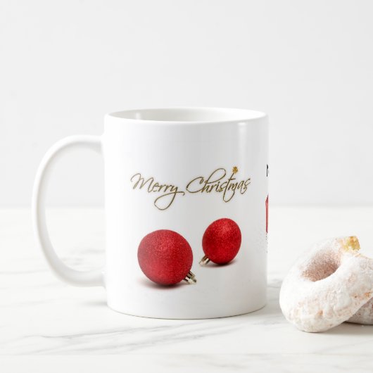 Red Baubles Merry Kerstmama Koffiemok (Met donut)