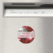 Red Baubles 'Merry Kerstmis'-koelkast magneet (Insitu (Vaatwasser))