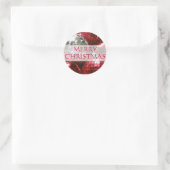 Red Baubles "Merry Kerstmis"-sticker Ronde Sticker (Tas)