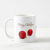Red Baubles Merry kerstMok Koffiemok (Links)