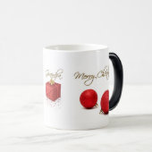 Red Baubles Merry kerstMok Magische Mok (Voorkant rechts)