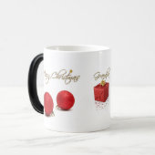 Red Baubles Merry kerstMok Magische Mok (Voorkant links)
