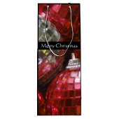 Red Baubles Merry kersttaszak zwart Wijn Cadeautas (Achterkant)