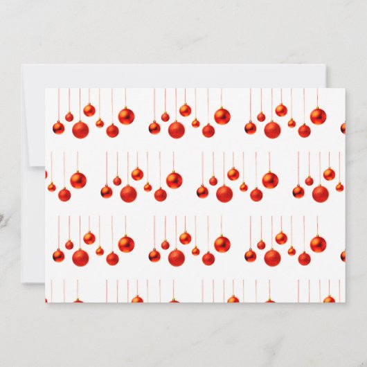 Red Baubles met prettige kerstkaart (Achterkant)