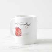 Red Baubles Mok van de groeten van het seizoen (Voorkant links)