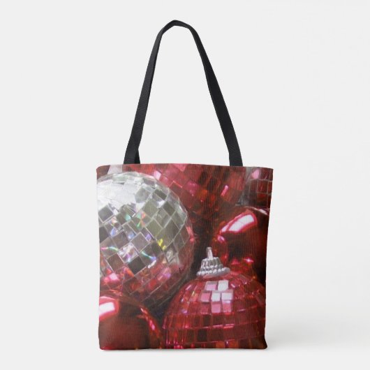 Red Baubles over de canvas tas (Achterkant)