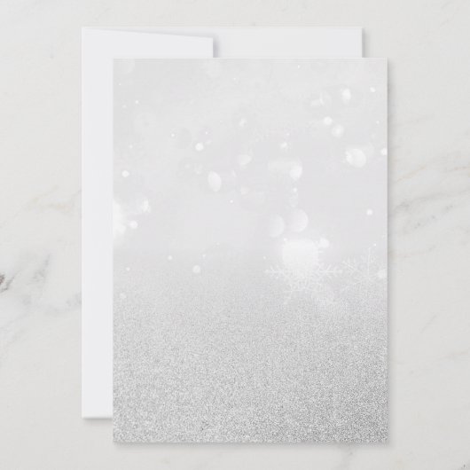 Red Baubles Silver Glitter Kerstfeest Kaart (Achterkant)