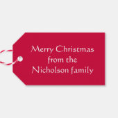 Red Baubles Tekstcadeau label rood Cadeaulabel (Achterkant Horizontaal)