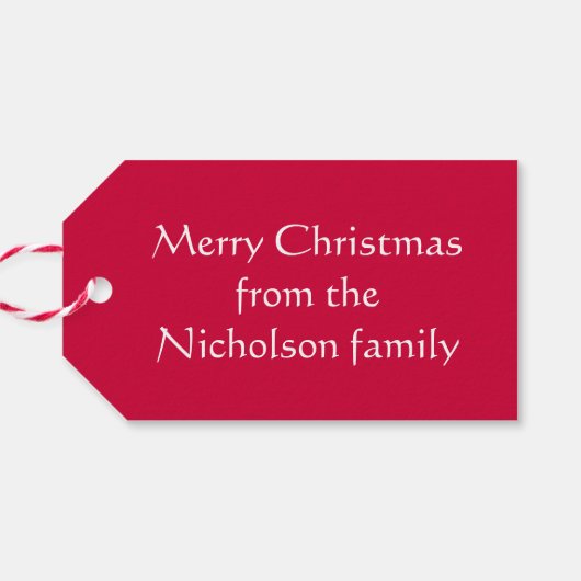 Red Baubles Tekstcadeau label rood Cadeaulabel (Achterkant Horizontaal)