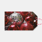 Red Baubles Tekstcadeau label rood Cadeaulabel (Voorkant (Horizontaal))