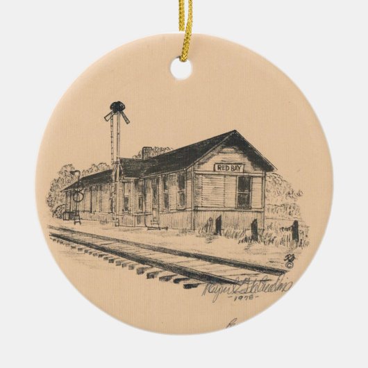 Red Bay Depot Ceramic Ornament (Voorkant)