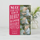 Red be Merry Type Holiday Feestdagenkaart (Staand voorkant)