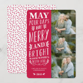 Red be Merry Type Holiday Feestdagenkaart (Voorkant / Achterkant)