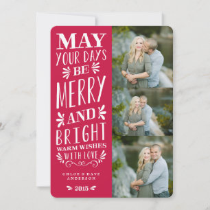 Red be Merry Type Holiday Feestdagenkaart