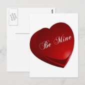 Red Be Mine Heart Briefkaart (Voorkant / Achterkant)