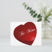 Red Be Mine Heart Briefkaart (Staand voorkant)