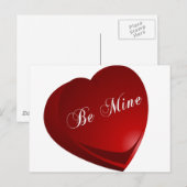 Red Be Mine Heart Briefkaart (Voorkant / Achterkant)
