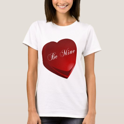 Red Be Mine Heart T-shirt (Voorkant)