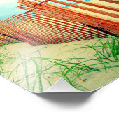 Red Beach Dune Fence Foto Afdruk (Hoek)