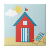 Red Beach Hut Tegeltje (Voorkant)