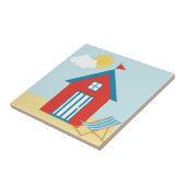 Red Beach Hut Tegeltje (Zijkant)
