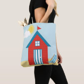 Red Beach Hut Tote Bag (Dichtbij)